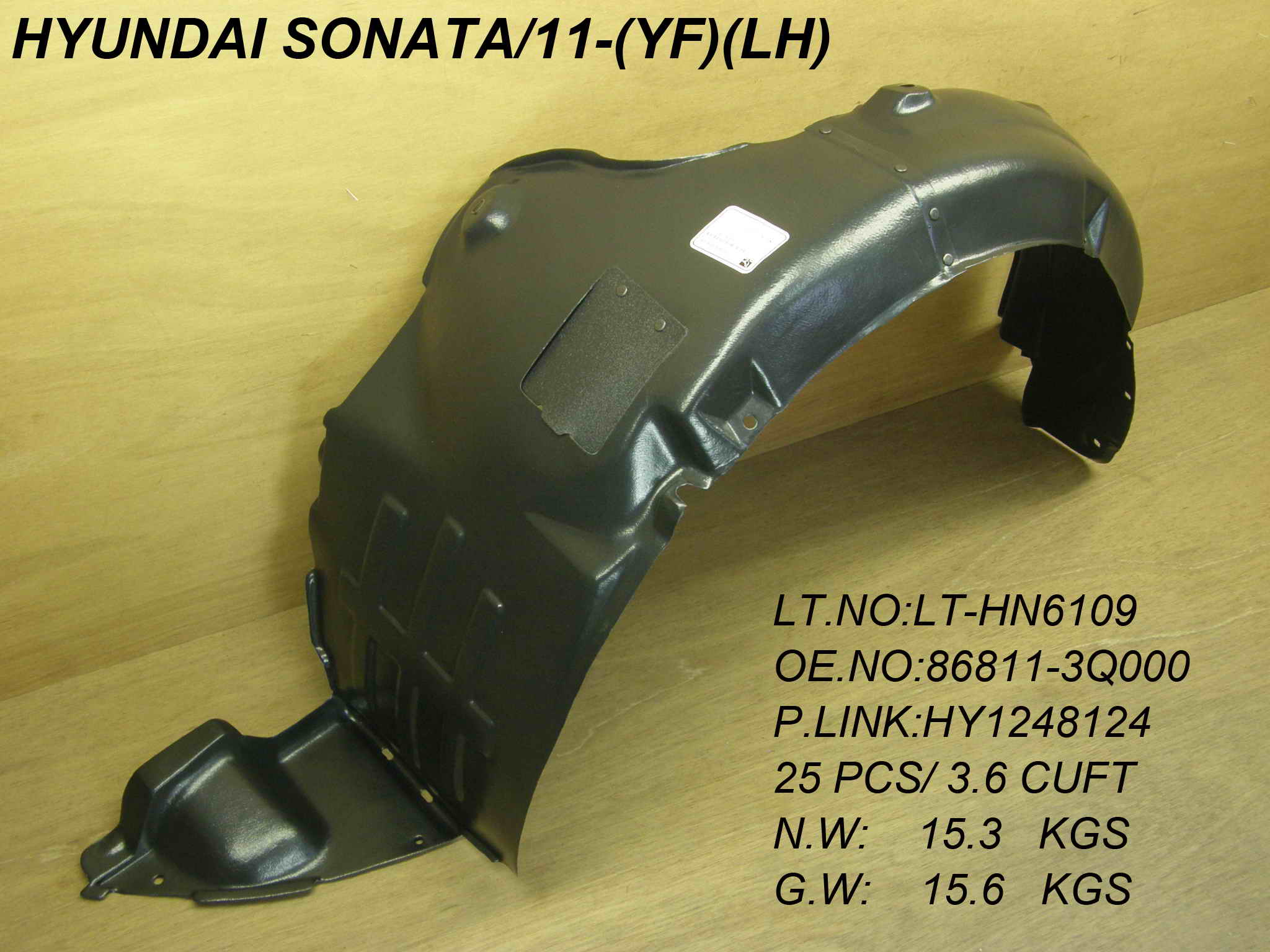 SONATA 11-13 Left Front FENDER LINER