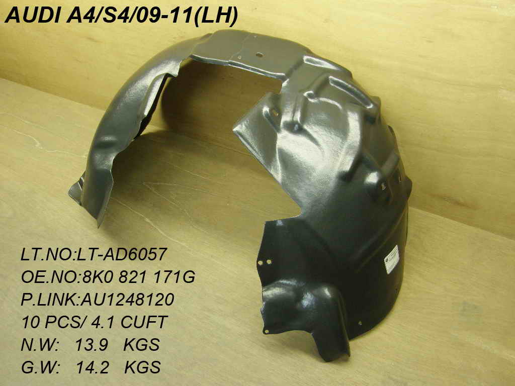 A4/S4 09-12 Left Front FENDER LINER FROM 03/17/09