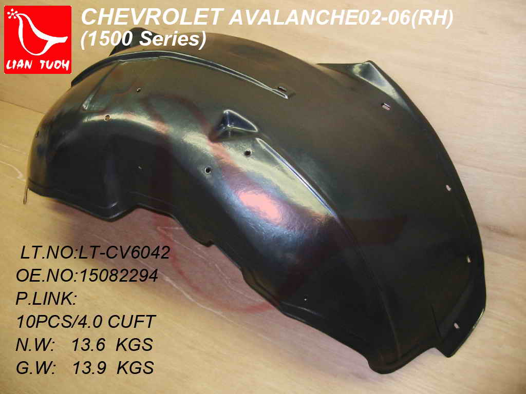 AVALANCHE 02-06 Right FENDER LINER With BODY CLADNG