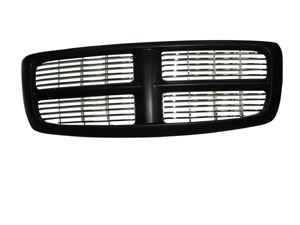 DG PU 02-05 Grille Assembly Black FRAME With Chrome INSER