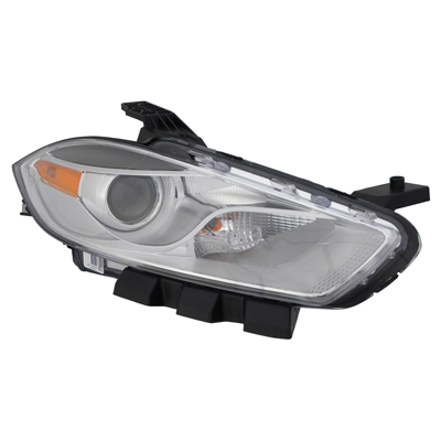 DART 13-15 Right Headlight Assembly HALOGEN With Chrome TRIM