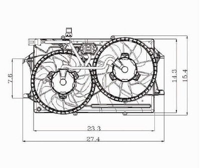FOCUS 00-02 COOLING FAN Assembly 2 0LT (With AC)