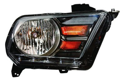MUSTANG 10-14 Right Headlight Assembly GT HALOGEN Black With BK