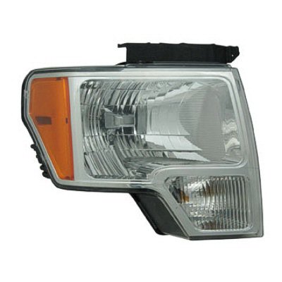 FD F150 09-14 Right Headlight Assembly With Chrome TRIM HALOGEN