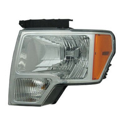 FD F150 09-14 Left Headlight Assembly With Chrome TRIM HALOGEN