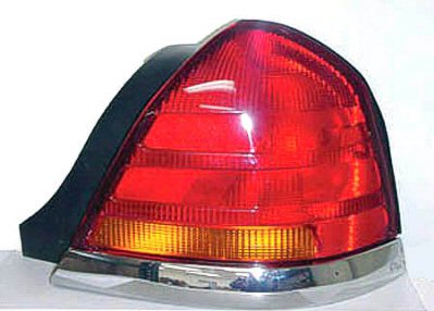 CROWN VIC 98-03 Right TAIL LAMP RED&AMBER With Chrome