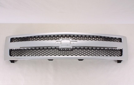 SILVER 07-13 Grille Black MESH With Chrome FRAME 1500