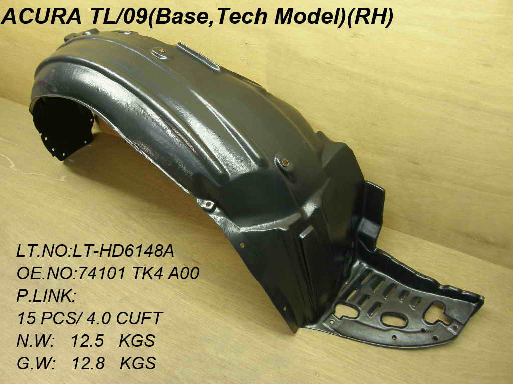 TL 09-14 Right Front FENDER LINER BASE/TECH Exclude SH