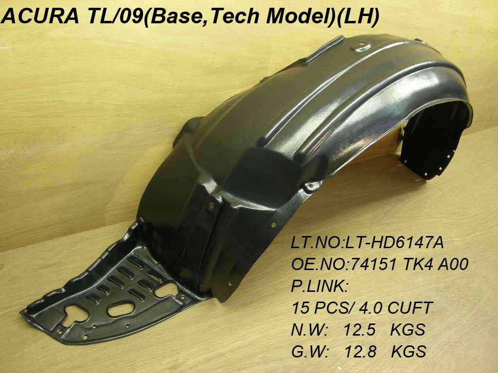TL 09-14 Right Front FENDER LINER BASE/TECH Exclude SH