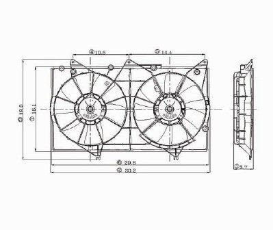 ES330 04-06 COOLING FAN Assembly
