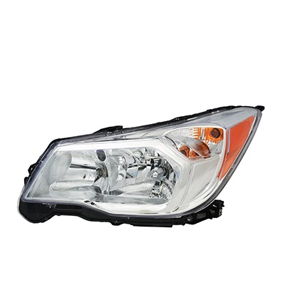 FORESTER 14-16 Left Headlight Assembly HALOGEN With Chrome BEZE