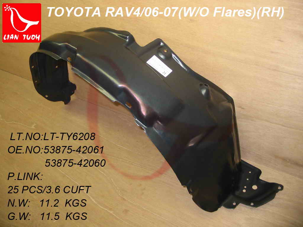 RAV4 09-12 Right FENDER LINER Without FLARE Molding H