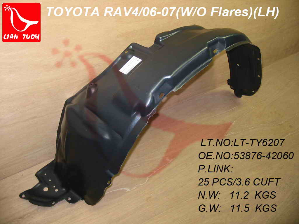 RAV4 09-12 Left FENDER LINER Without FLARE Molding H