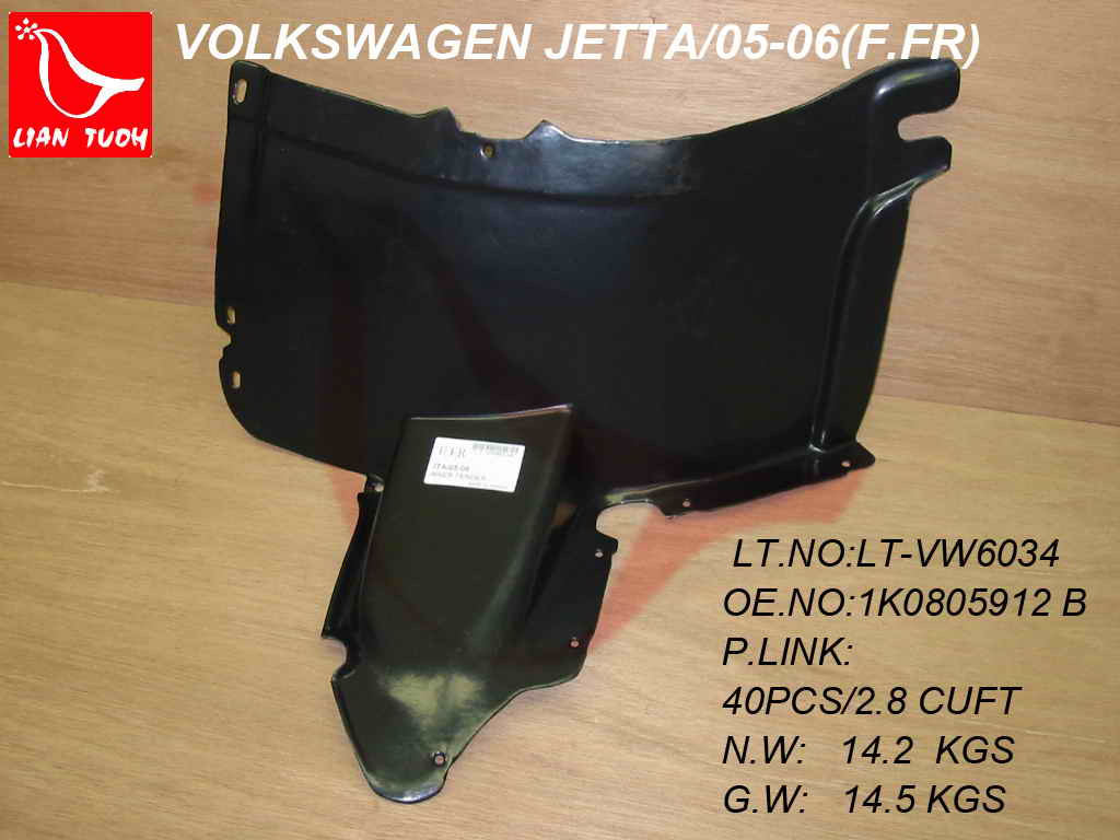 JETTA 05-10 Right Front SECTION FENDR LINER =GTI 06
