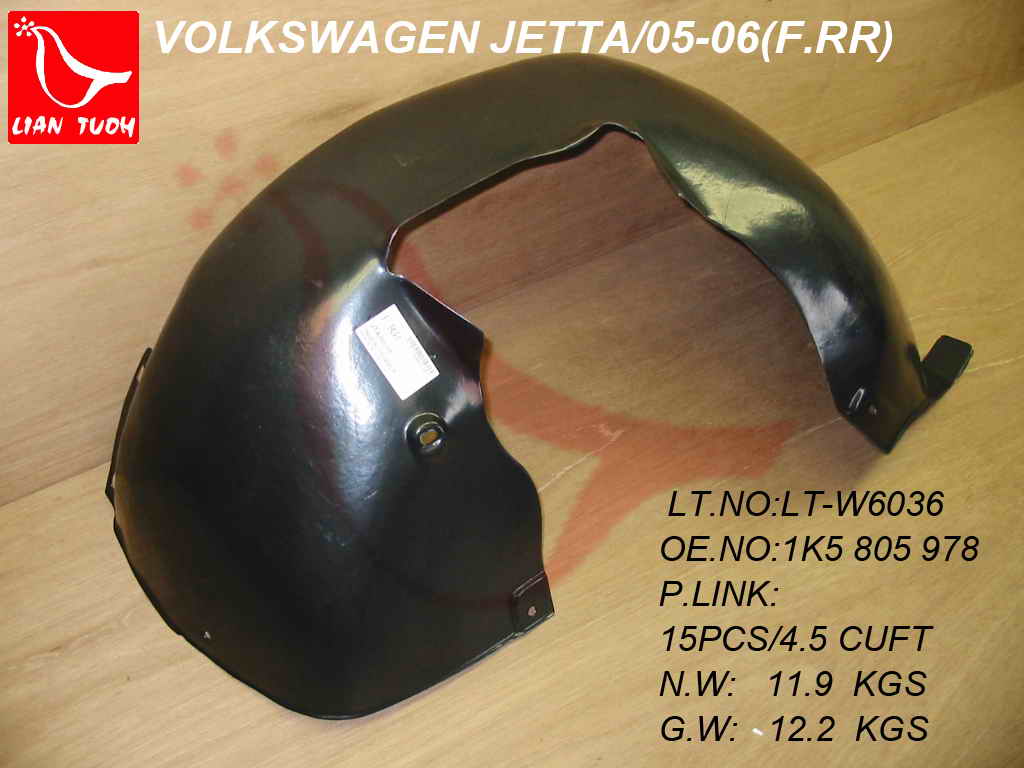 JETTA 05-10 Right Front Rear SECTION FENDER LINER=GTI