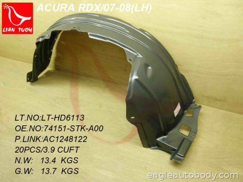 RDX 07-12 LT.FT.FENDER LINER 08018*L