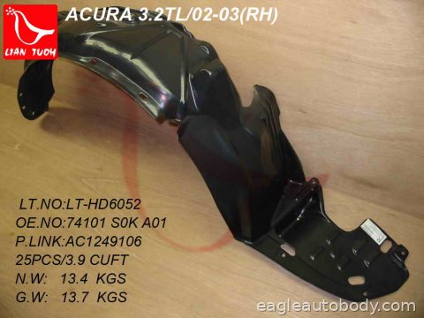 TL 99-03 RT FT.FENDER LINER*3.2TL 08018-4R