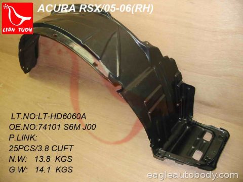 RSX 05-06 RT FT FENDER LINER*ALL AC1251102