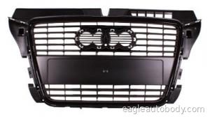 A3 09-13 GRILLE*BLK*W/O LICENSE HOLE 15045