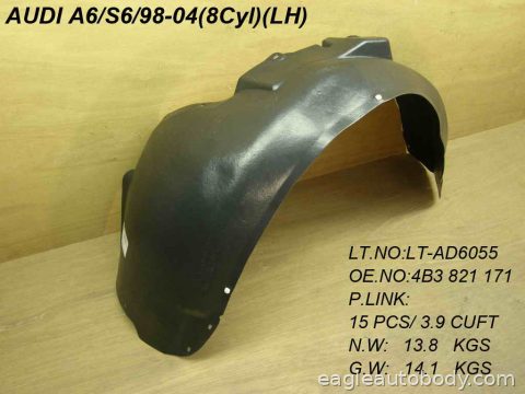 A6 98-05 LT FT FENDER LINER*8 CYL AU1248113