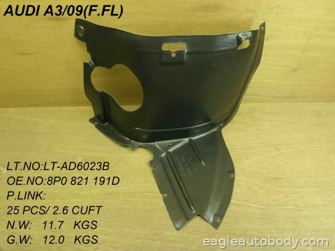 A3 09-11 LT FT FENDER LINER*FT AU1250108