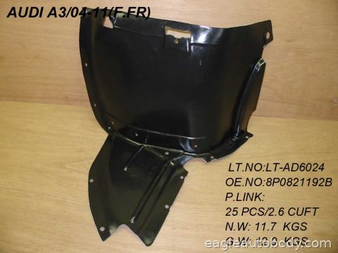 A3 06-11 RT FT FENDER LINER*PLASTIC LINER; FT AU1251101
