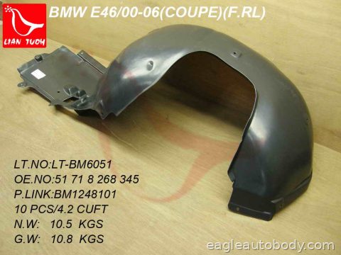325CI 01-06 LT FT FENDER LINER*E46; CONV/COUP BM1248101