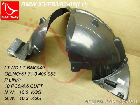 X3 04-09 LT FT FENDER LINER BM1248102