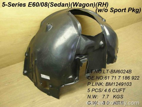 535I 09-10 RT FT FENDER LINER*E61; WAGON; W/O BM1249103