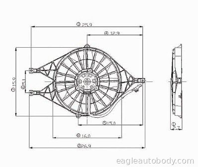 DURANGO 00-03 COOLING FAN ASSY*4.7/5.2/5.9LT. DURANGO*620890