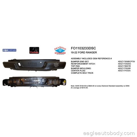 RANGER 19-23 RR BUMPER ASSY*W/O TOWING PKG; W FO1103233