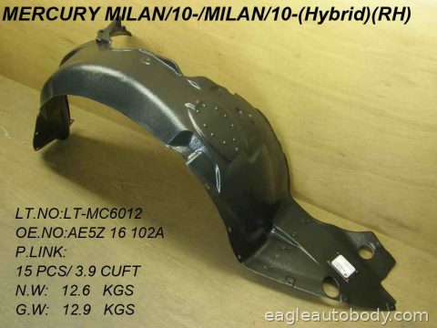 MILAN/MKZ 10-12 RT.FT.FENDER LINER 04010-2R