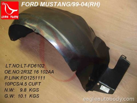 MUSTANG 99-04 RT FENDER LINER*=SPLASH SHIELD 03606R