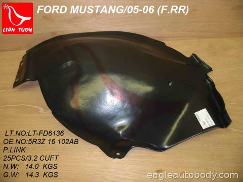 MUSTANG 05-09 RT FT.RR SECTION FENDER LINER 03610E