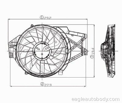 MUSTANG 99-04 COOLING FAN ASSY*W/3.8LT.ENG MUSTANG*620460