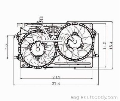 FOCUS 00-02 COOLING FAN ASSY*2.0LT*(W/AC) FOCUS*620720
