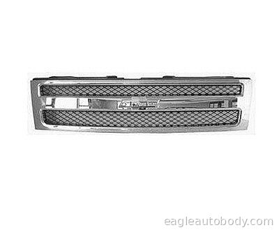 SILVER 07-13 GRILLE*1500*BLK MESH*W/CHR FRAME 01748.11
