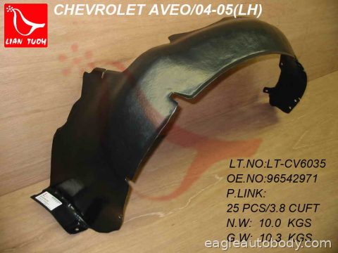 AVEO 04-06 LT.FENDER LINER*SDN*=04-08 H/B 00206L