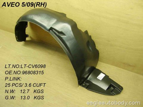 AVEO*5 09-11 RT.FT.FENDER LINER*H/B 00212*R