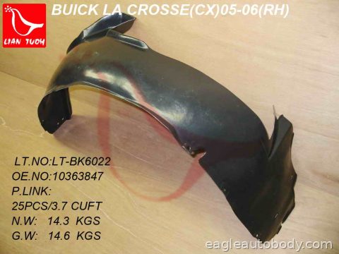LACROSSE 05-07 RT FENDER LINER*CX MODEL ONLY 00102E