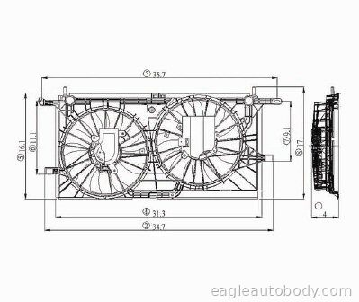 RENDEZVOUS 02-07 RADIATOR COOLING FAN ASSY*3. GM3115137