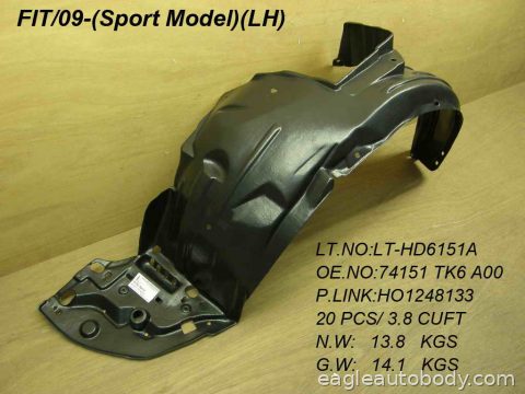 FIT 09-14 LT FT FENDER LINER*SPORT 07118*F