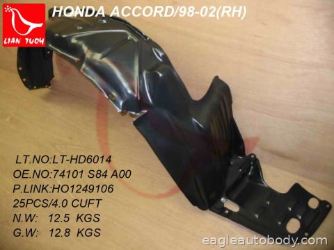 ACCORD 98-02 RT FENDER LINER(SDN/CPE) 07816*R