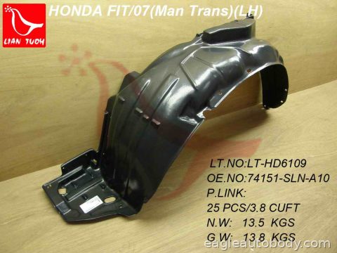 FIT 07-08 LT FT FENDER LINER*W/MANUAL TRANSMI HO1250111