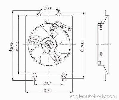 ODYSSEY 99-04 CONDNSER.FAN ASSY ODYSSEY-610410