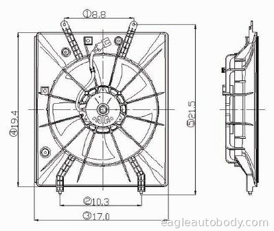 MDX 01-06 RAD FAN ASSY*=PILOT-600620 MDX*600620