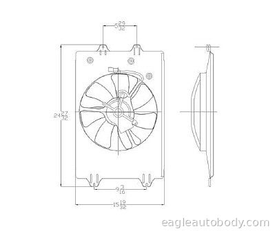 RIDGELINE 06-08 COND FAN ASSY*RH RIDGELNE-611060