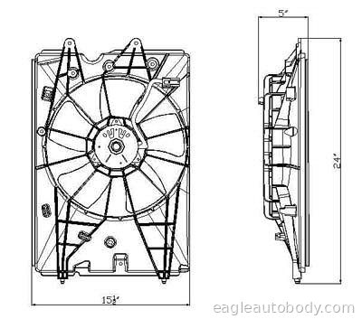 FIT 09-14 RADIATOR FAN ASSY FIT-601210
