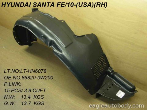 SANTA FE 10-12 RT.FT FENDER LINER 08812-6R