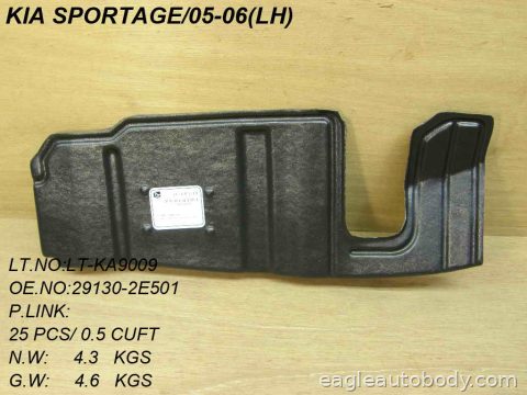 TUCSON 05-09 LT FT FENDER LINER*ENGINE SPLASH HY1250117